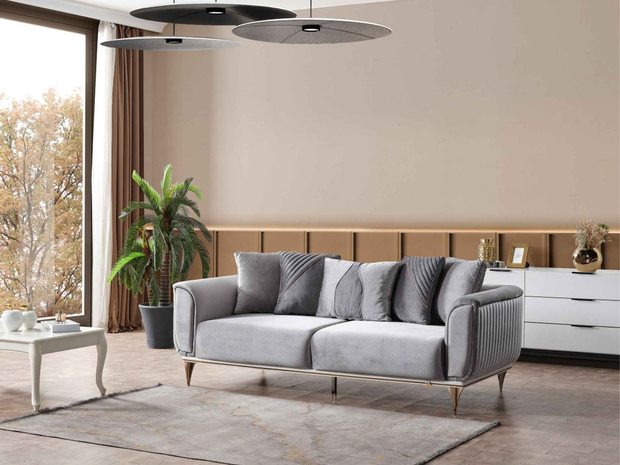 Esperanza Light Gray 4-Piece Living Room Set (2 Sofa & 2 Chair)