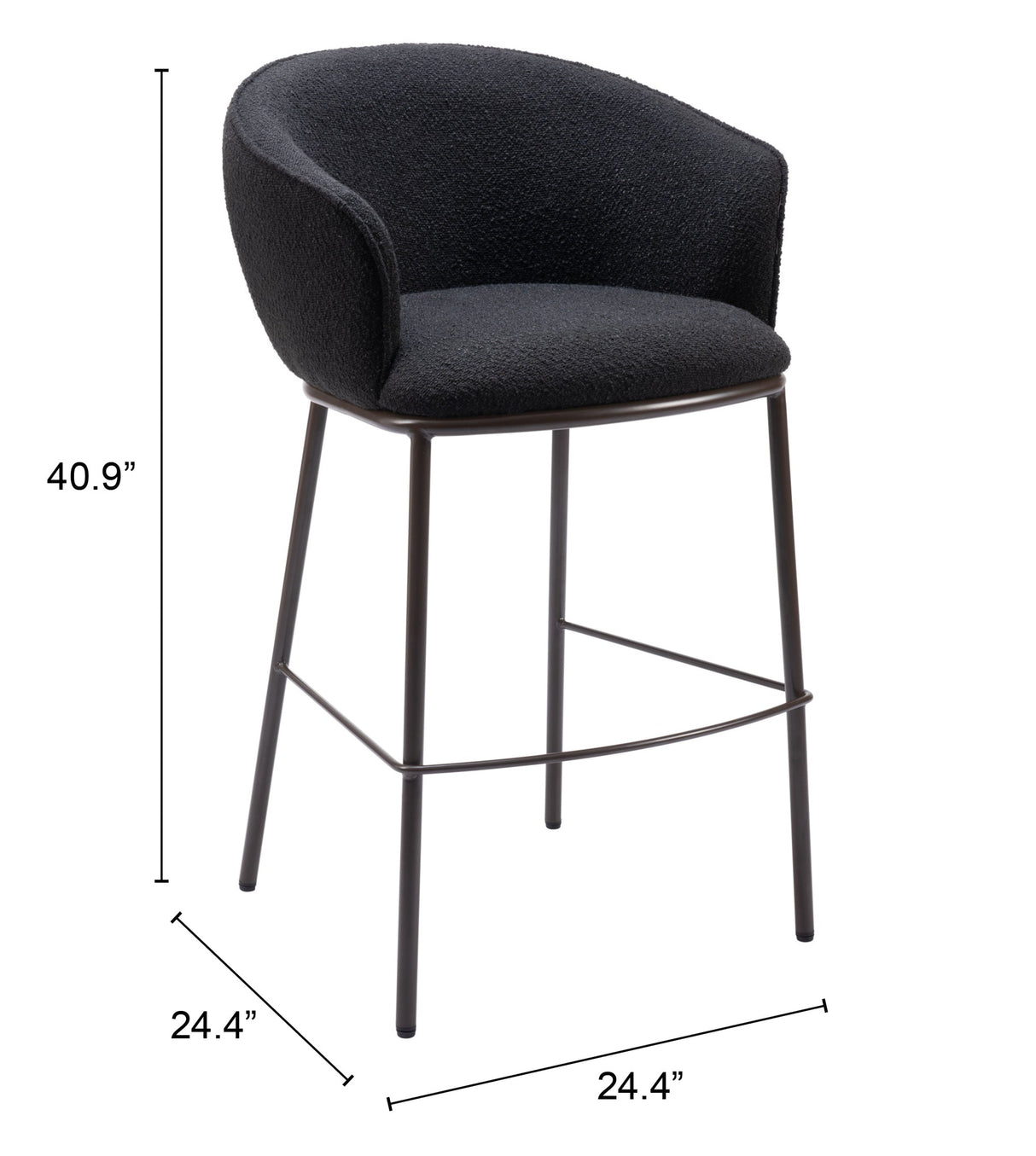 Essen Black & Bronze Barstool by Zuomod at Eve Furniture