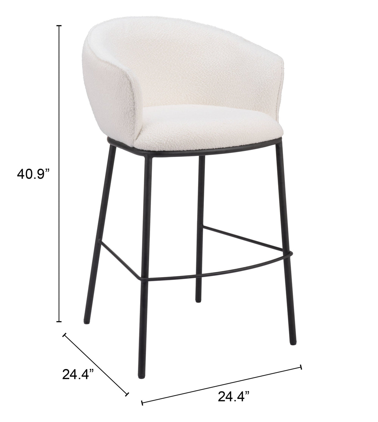 Essen Ivory Barstool by Zuomod at Eve Furniture