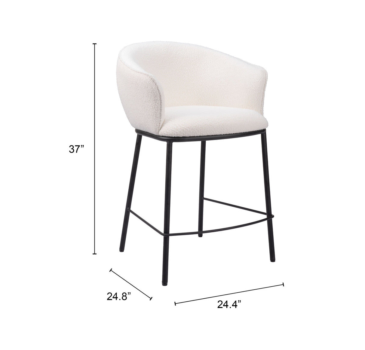 Essen Ivory Counter Stool by Zuomod at Eve Furniture
