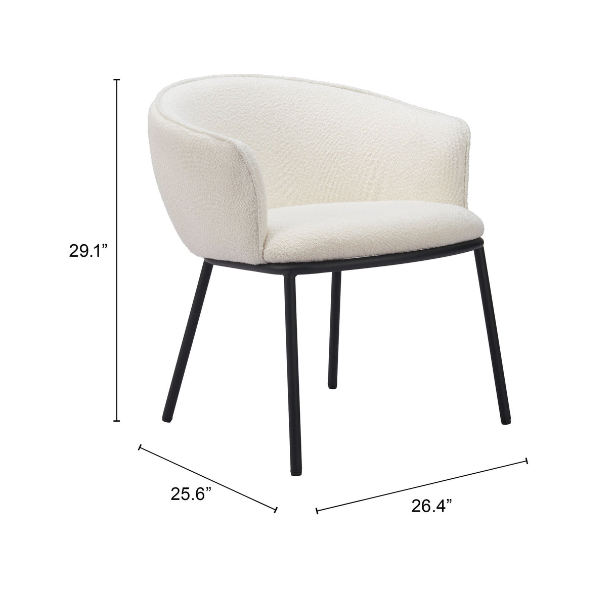 Essen Ivory Dining Chair by Zuomod at Eve Furniture