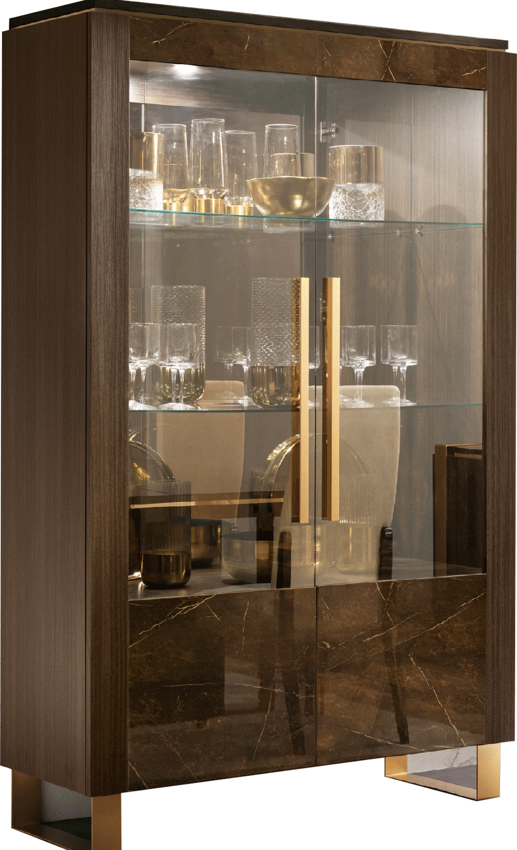 Essenza 2-Door Curio Cabinet by ESF Furniture at Eve Furniture