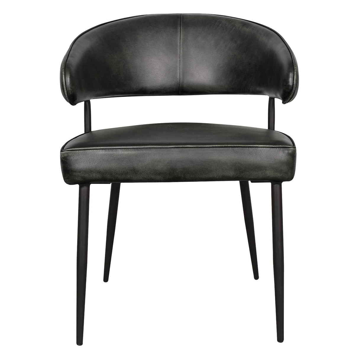 Essex Dover 23" Armchair in Weathered Black Leather, Set of 2 by Home Trends & Design at Eve Furniture