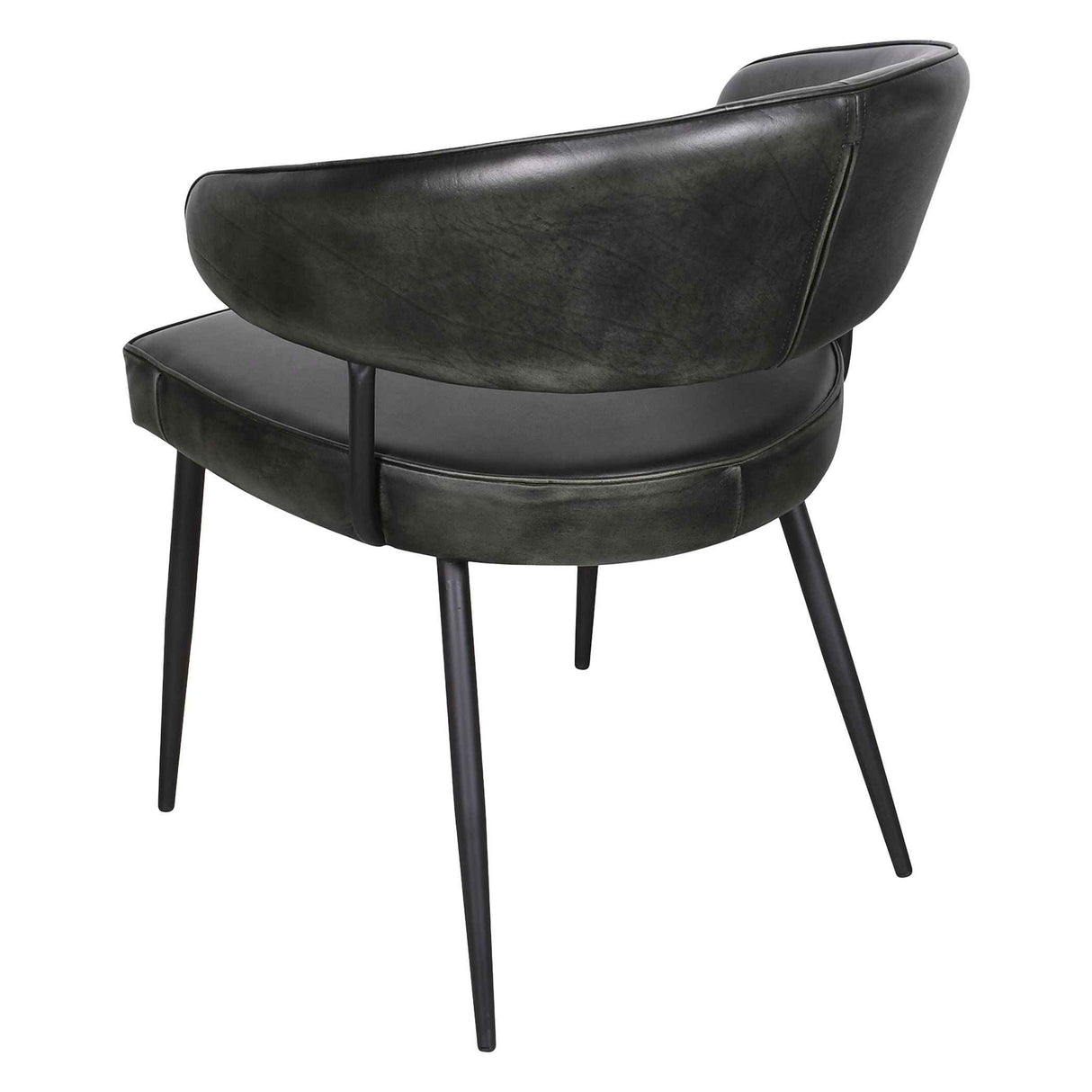 Essex Dover 23" Armchair in Weathered Black Leather, Set of 2 by Home Trends & Design at Eve Furniture