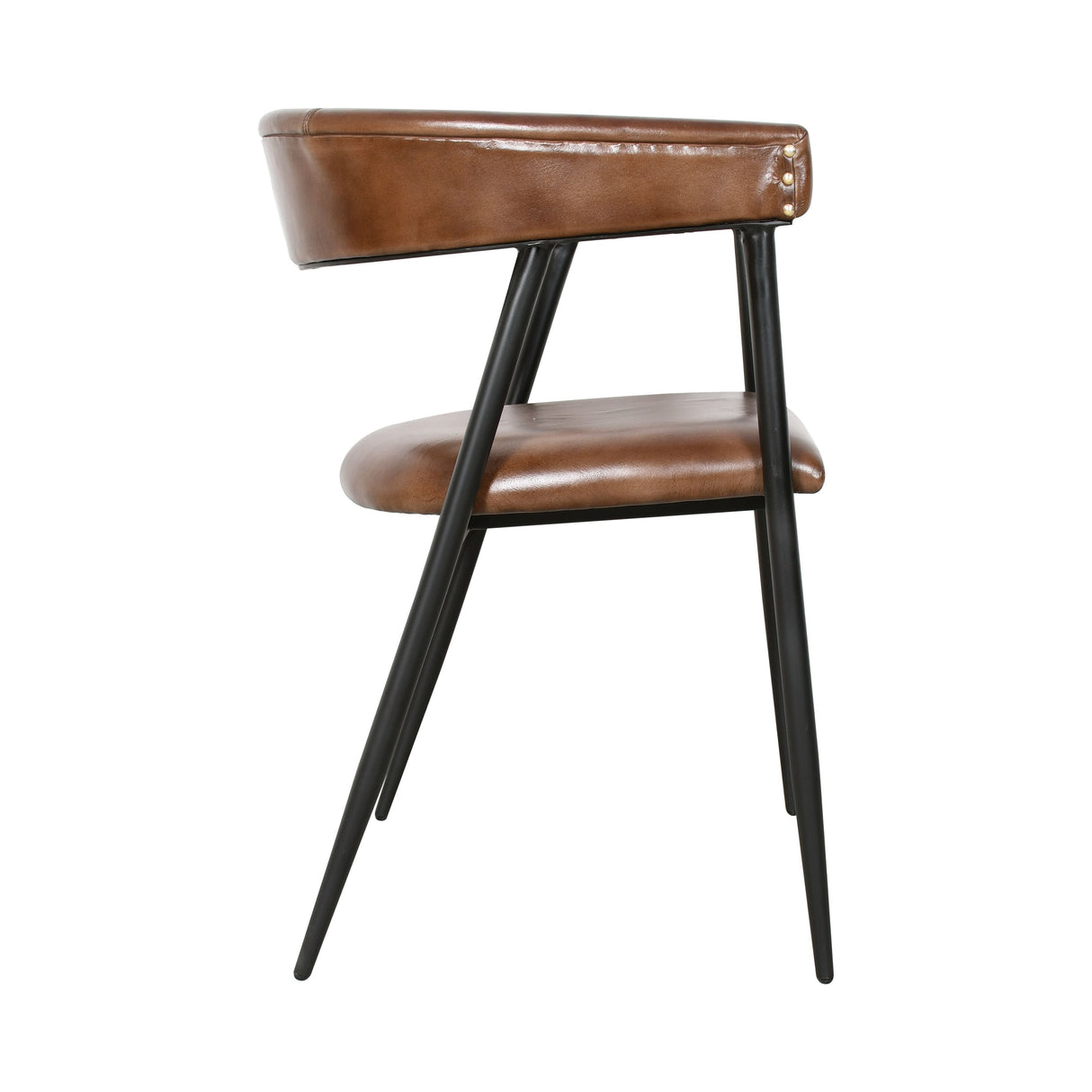 Essex Halstead 23" Dining Chair in Chestnut Leather by Home Trends & Design at Eve Furniture