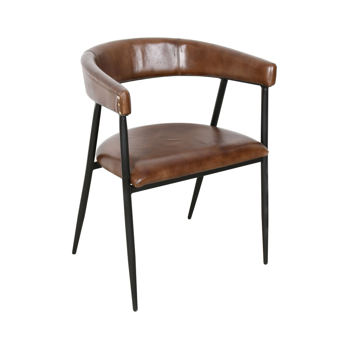 Essex Halstead 23" Dining Chair in Chestnut Leather by Home Trends & Design at Eve Furniture