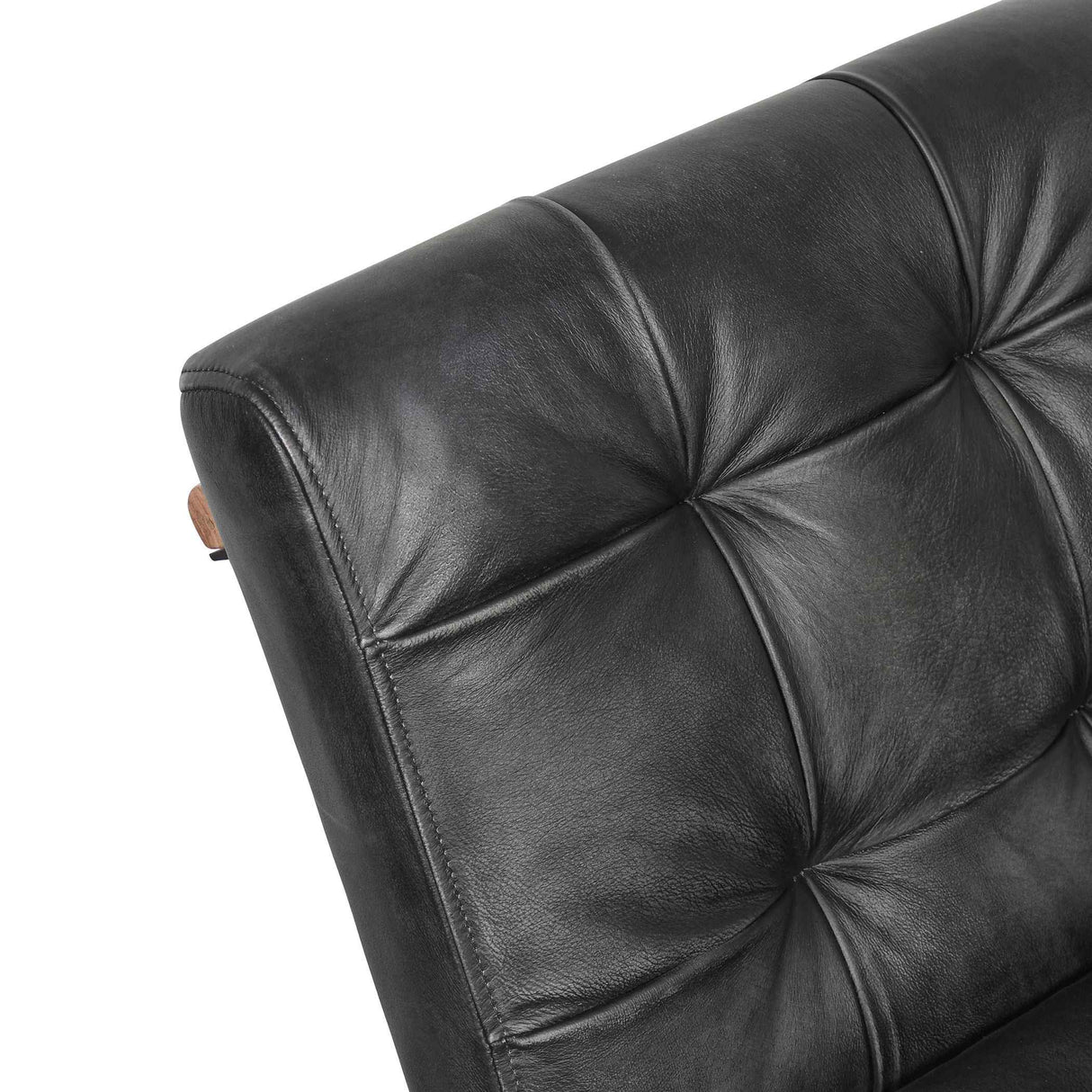 Essex Stockton 19" Dining Chair in Weathered Black Leather, Set of 2 by Home Trends & Design at Eve Furniture
