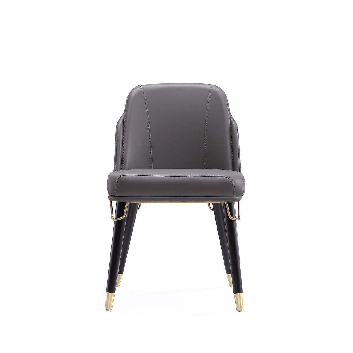Estelle Dining Chair in Pebble and Black by Manhattan Comfort at Eve Furniture