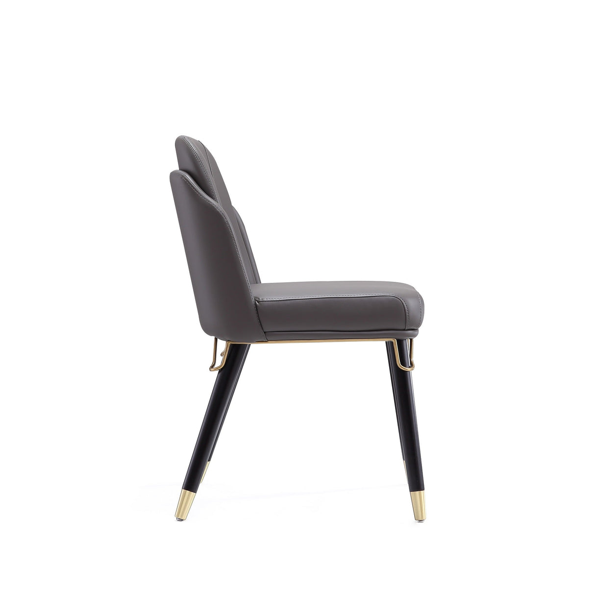 Estelle Dining Chair in Pebble and Black by Manhattan Comfort at Eve Furniture