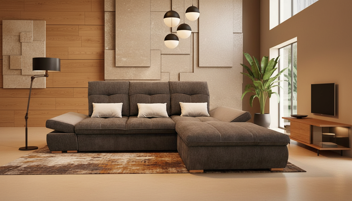 Estero Sectional Right with Bed and storage by ESF Furniture at Eve Furniture