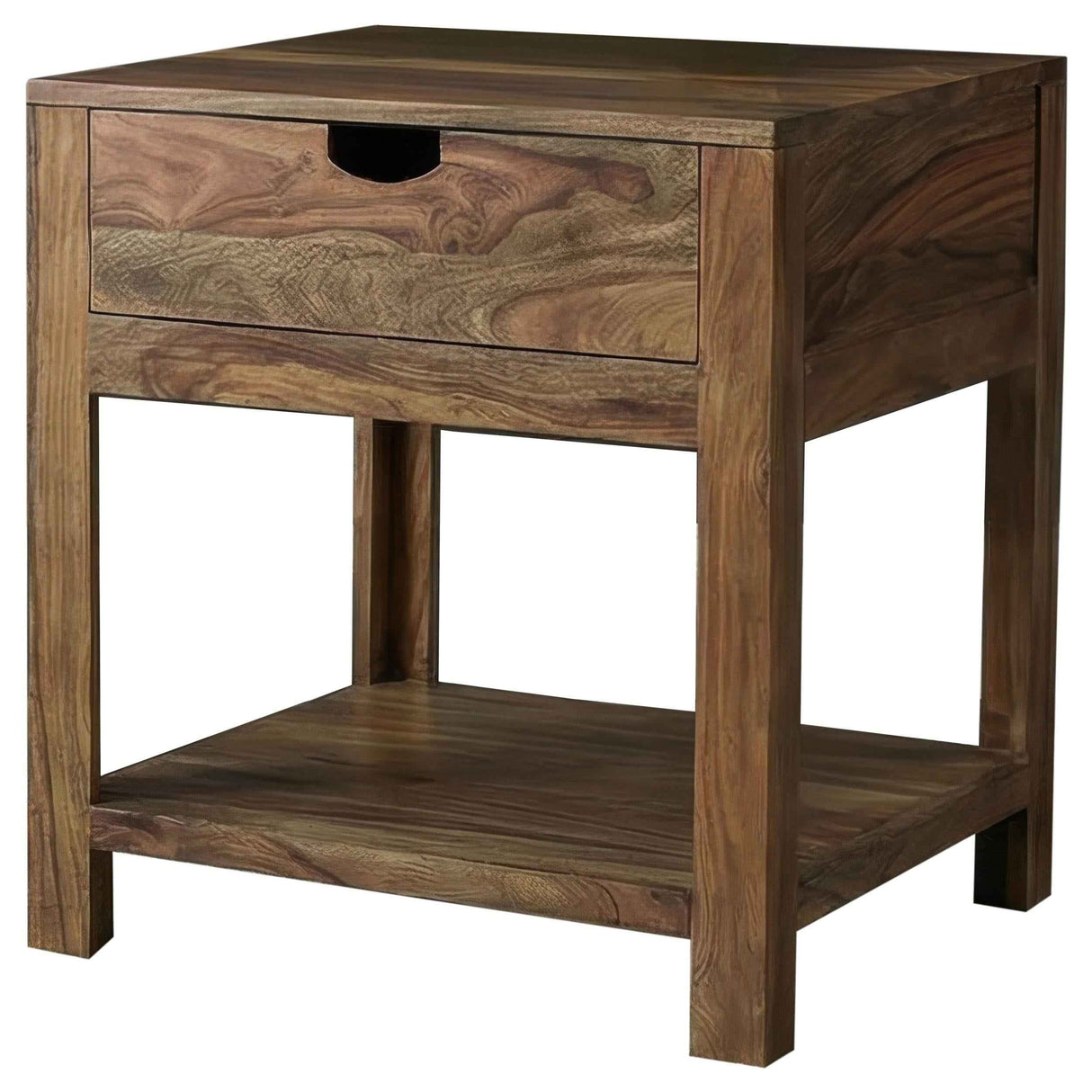 Esther Sheesham Natural 1-Drawer Solid Wood Side End Table by Coaster at Eve Furniture