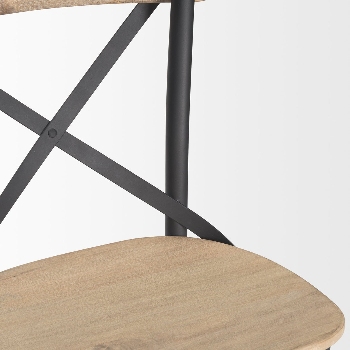 Etienne Light Brown Wood w/ Iron Metal Counter Stool by Mercana at Eve Furniture