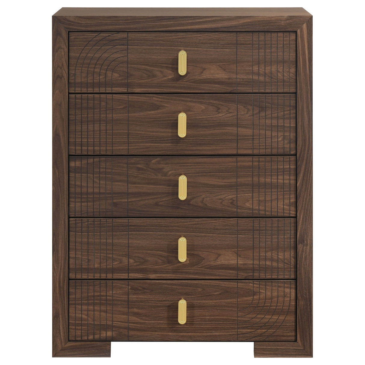 Etienne Walnut 5-drawer Bedroom Chest Of Drawers by Coaster at Eve Furniture