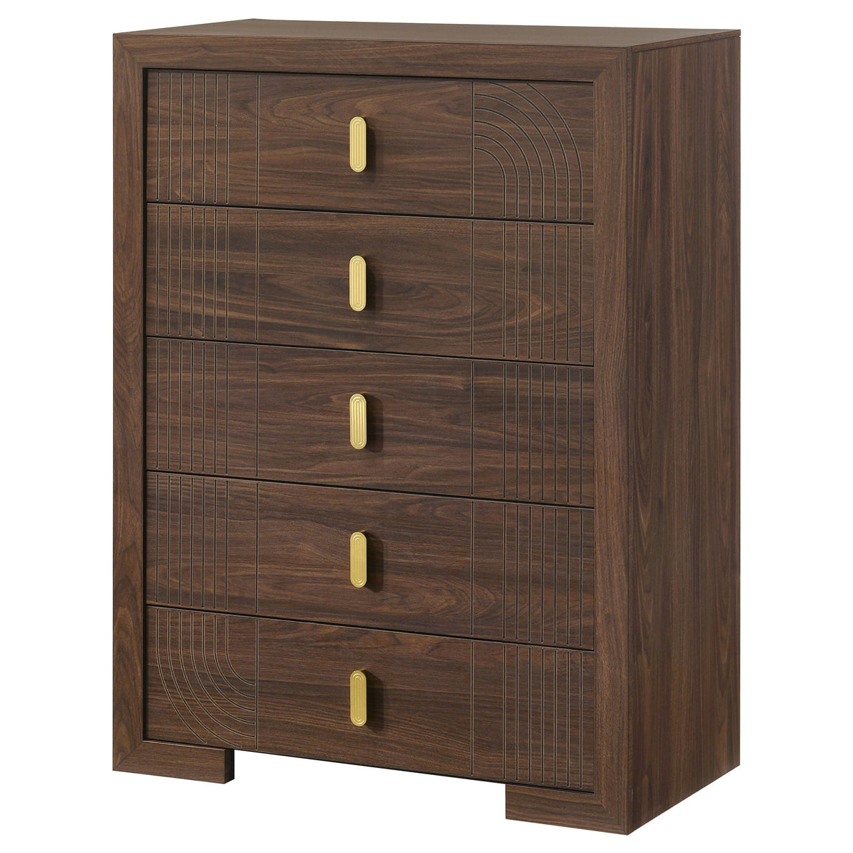 Etienne Walnut 5-drawer Bedroom Chest Of Drawers by Coaster at Eve Furniture