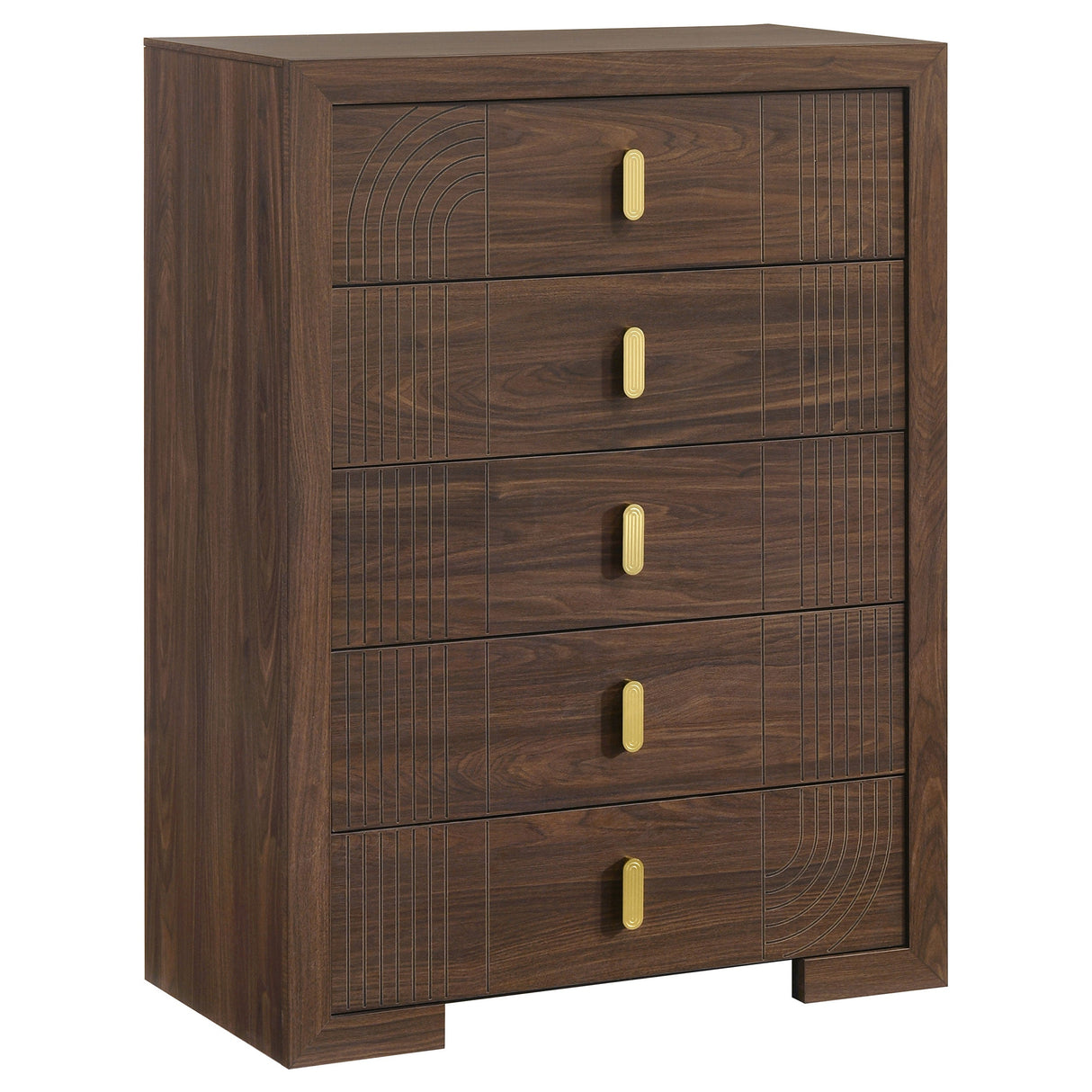 Etienne Walnut 5-drawer Bedroom Chest Of Drawers by Coaster at Eve Furniture