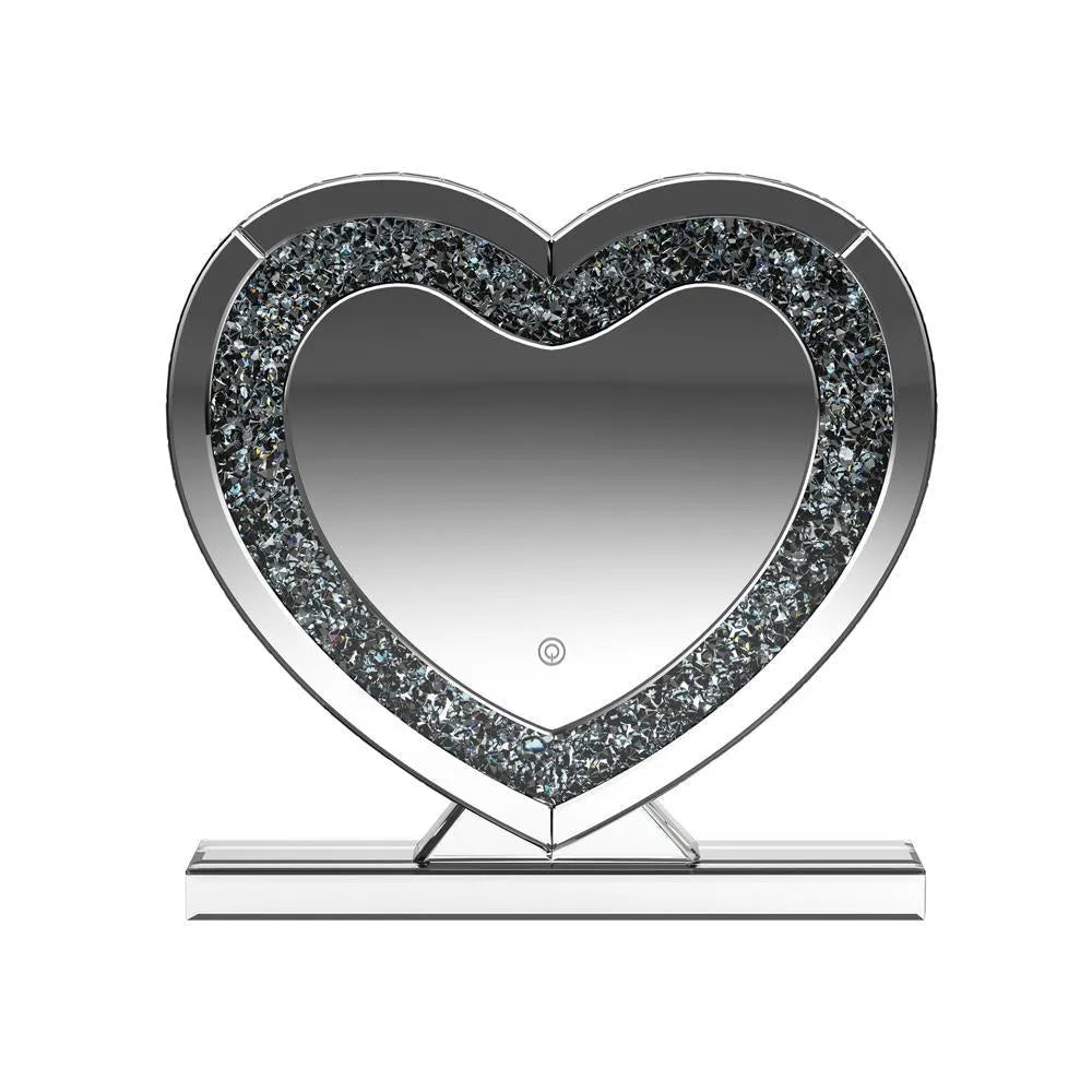 Euston Silver Heart Shape Table Mirror by Coaster at Eve Furniture