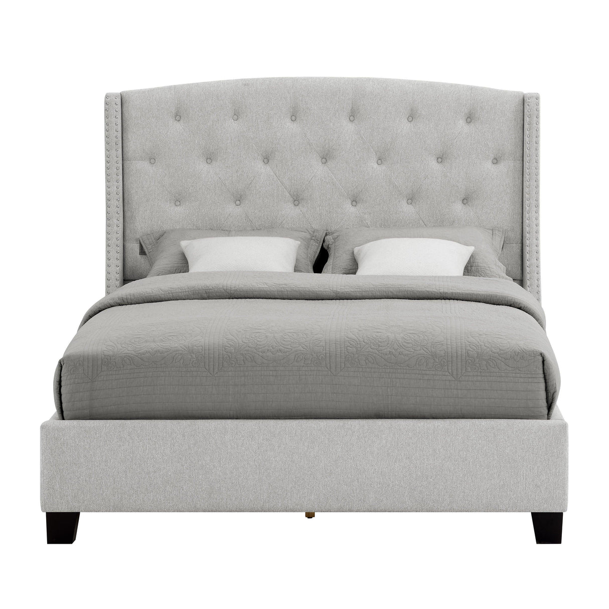 Eva Dove Gray King Upholstered Bed by Crown Mark at Eve Furniture