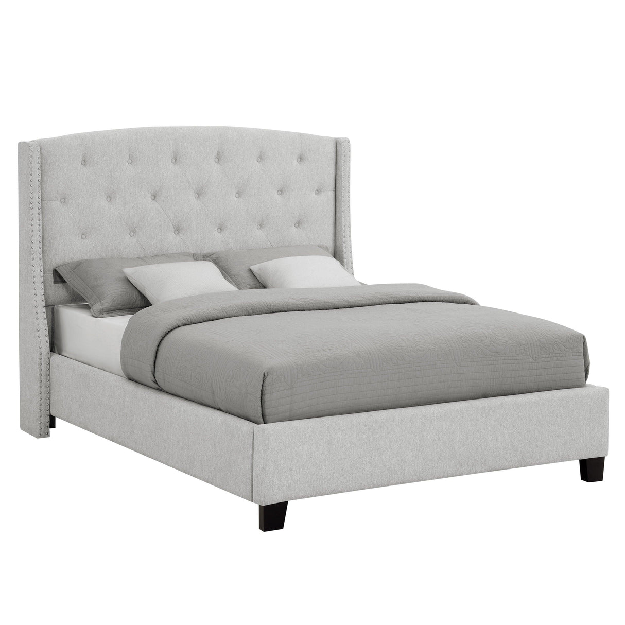 Eva Dove Gray Queen Upholstered Bed by Crown Mark at Eve Furniture