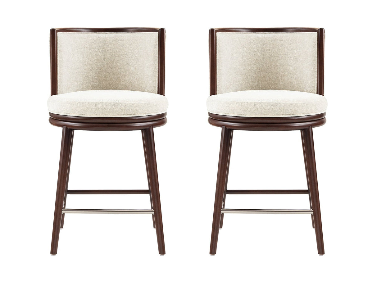 Evalyn Counter Stool in Cream (set of 2) by Manhattan Comfort at Eve Furniture