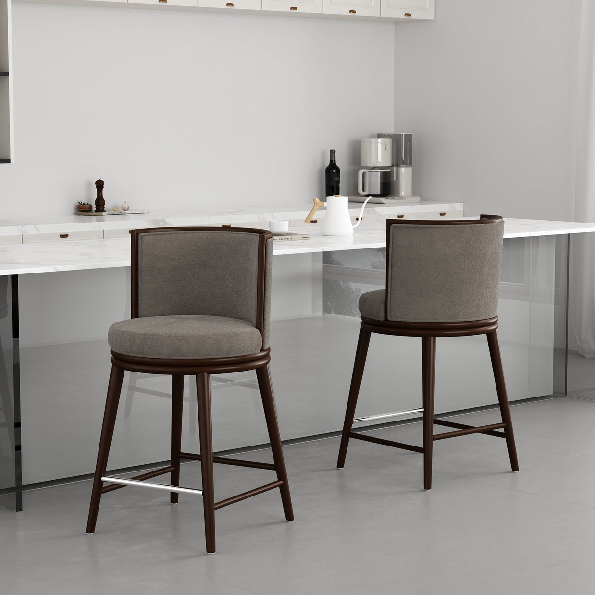 Evalyn Counter Stool in Dove (set of 2) by Manhattan Comfort at Eve Furniture