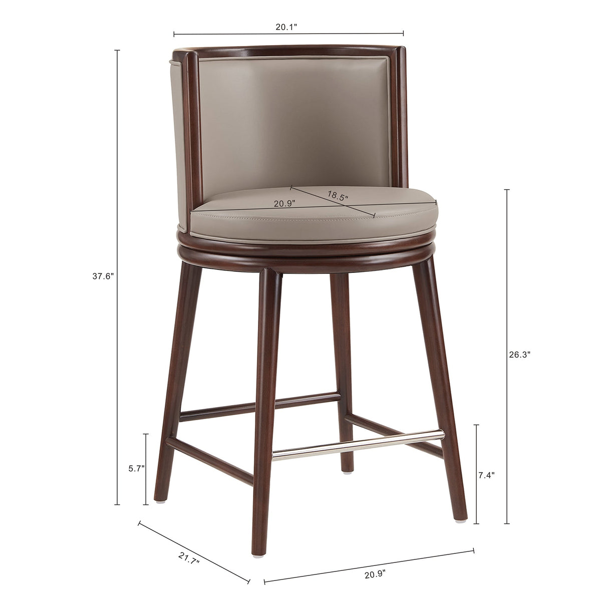 Evalyn Counter Stool in Taupe by Manhattan Comfort at Eve Furniture