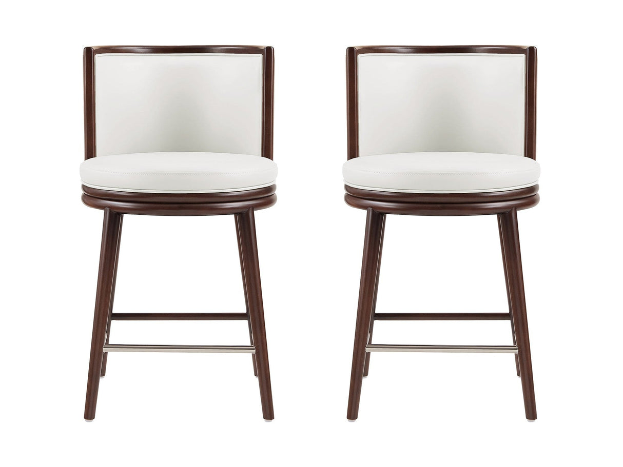 Evalyn Counter Stool in White (set of 2) by Manhattan Comfort at Eve Furniture