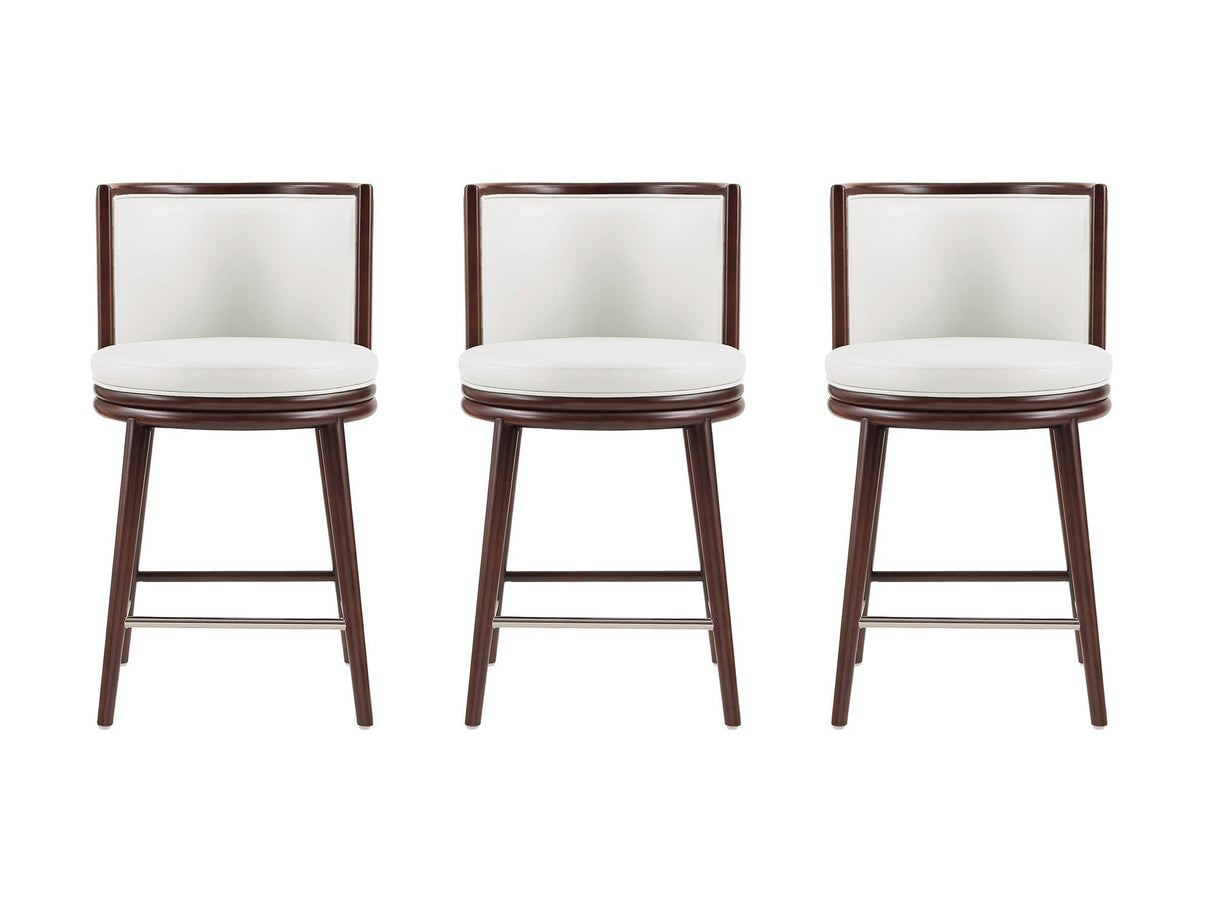 Evalyn Counter Stool in White (set of 3) by Manhattan Comfort at Eve Furniture