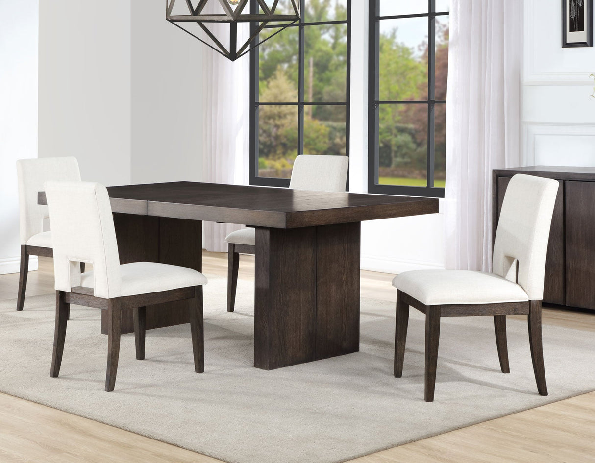 Evan Eggshell/Walnut Brown Dining Room Set by Steve Silver at Eve Furniture