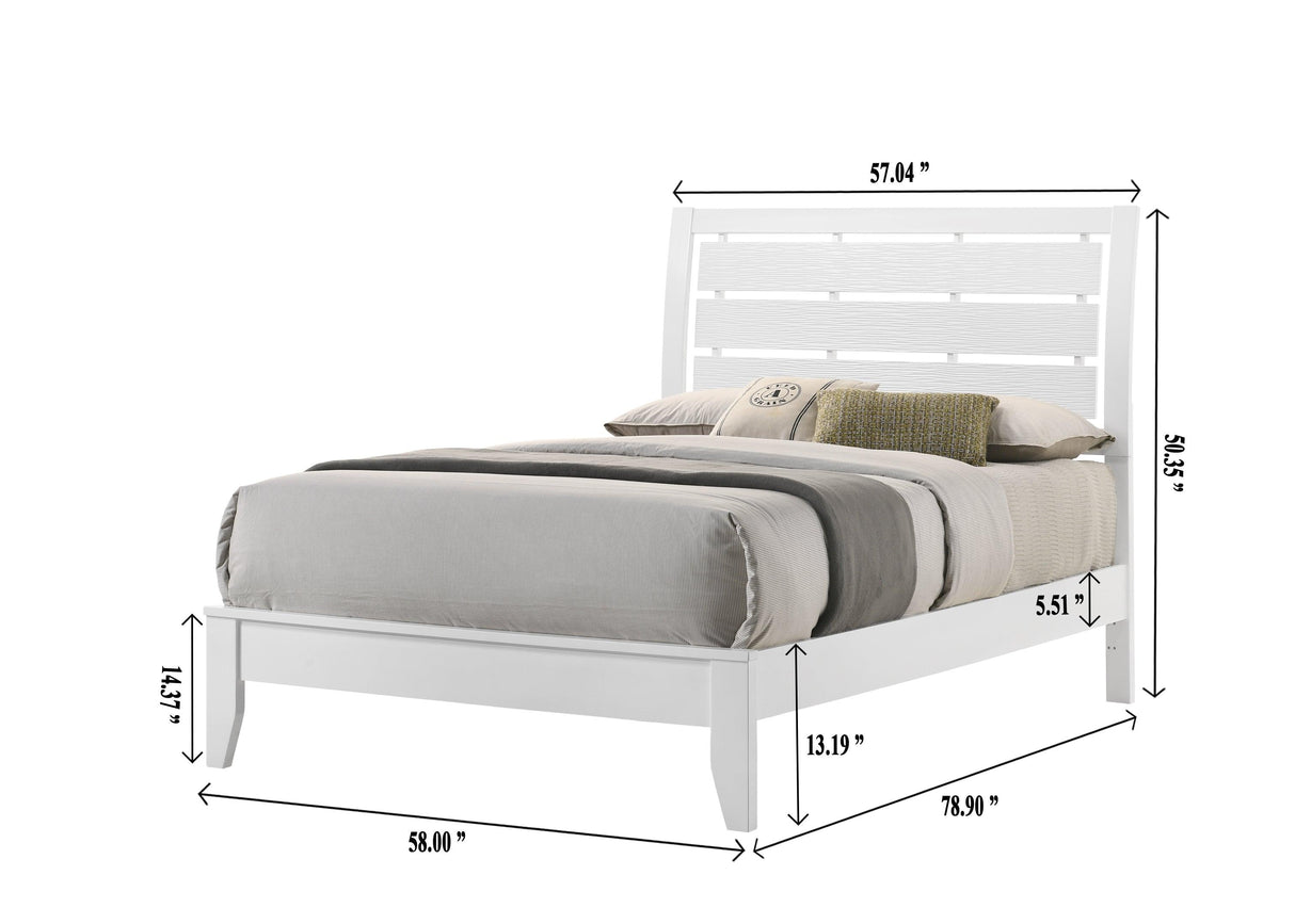 Evan White Full Panel Bed by Crown Mark at Eve Furniture