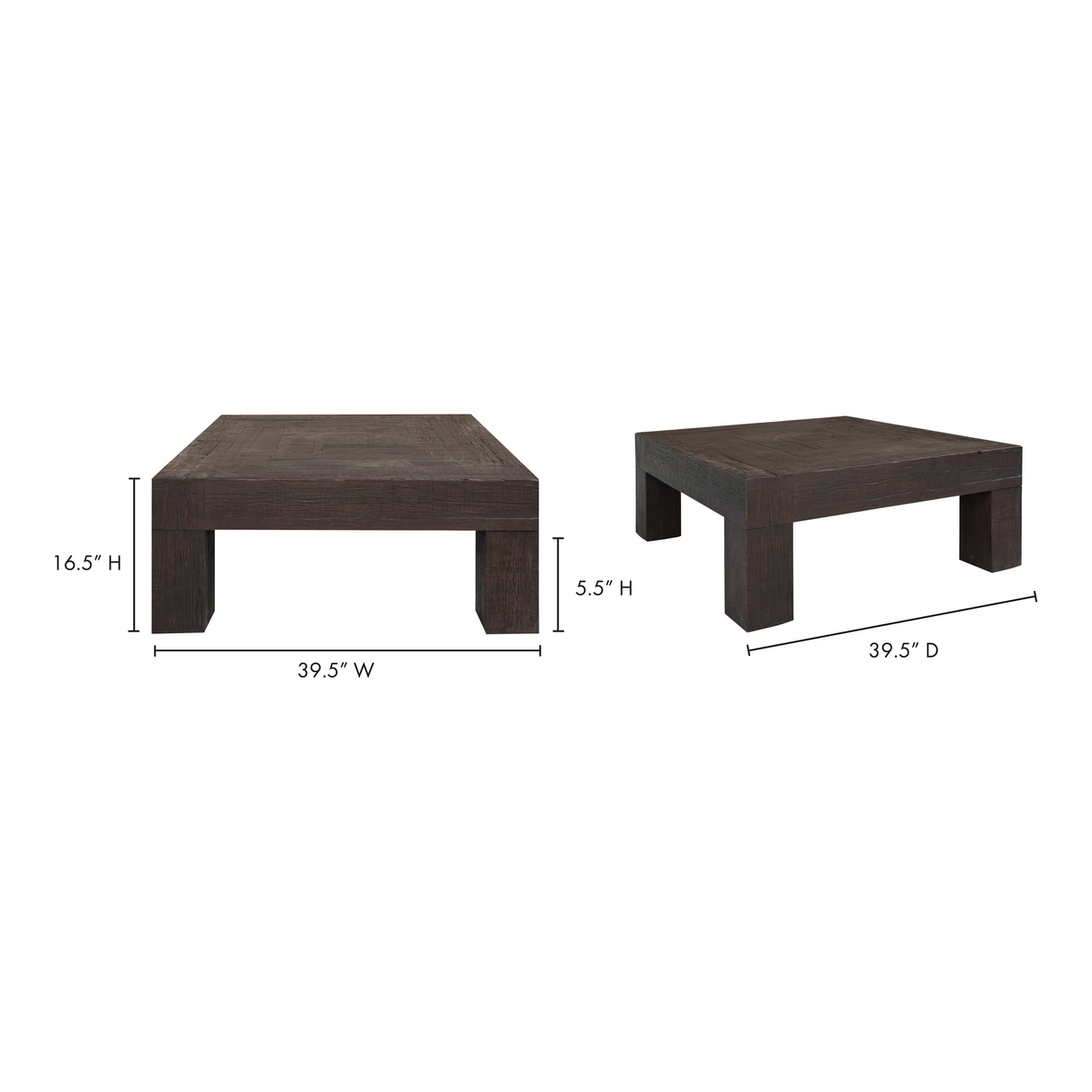 Evander Rustic Brown Coffee Table by Moe's Home at Eve Furniture