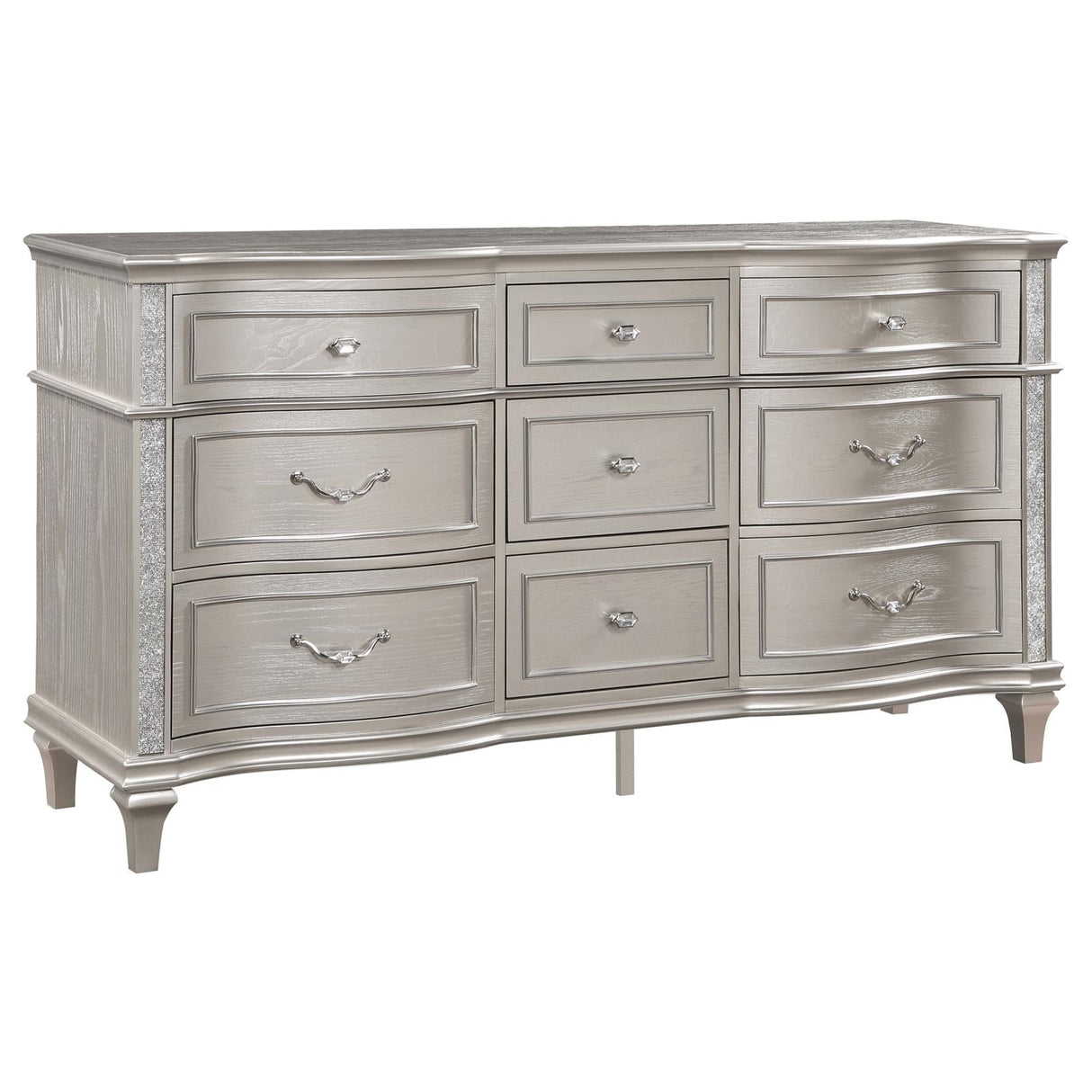 Evangeline Silver Oak 4-Piece Upholstered Platform Queen Bedroom Set by Coaster at Eve Furniture