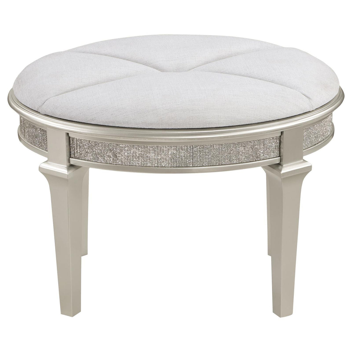 Evangeline Silver Oak 3-piece Vanity Table Set with Tri-Fold Mirror and Stool by Coaster at Eve Furniture