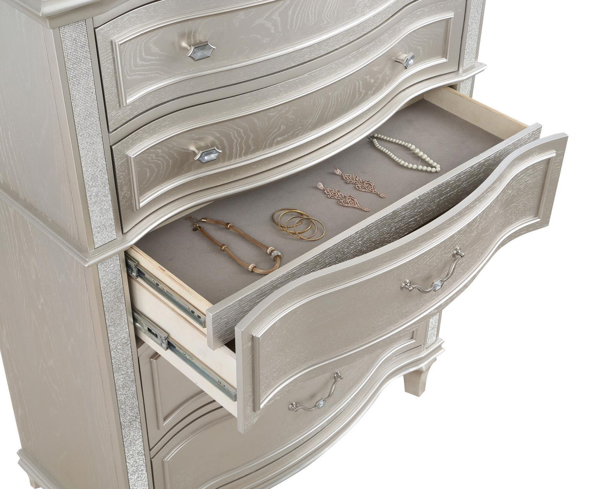 Evangeline Silver Oak 6-Drawer Chest by Coaster at Eve Furniture