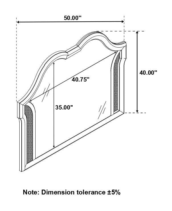 Evangeline Silver Oak Camel Top Dresser Mirror by Coaster at Eve Furniture