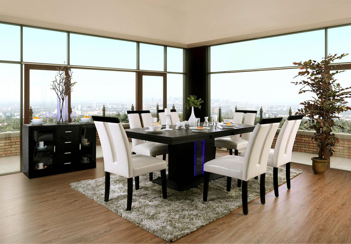 Evangeline Black/Beige Dining Table by Furniture of America at Eve Furniture
