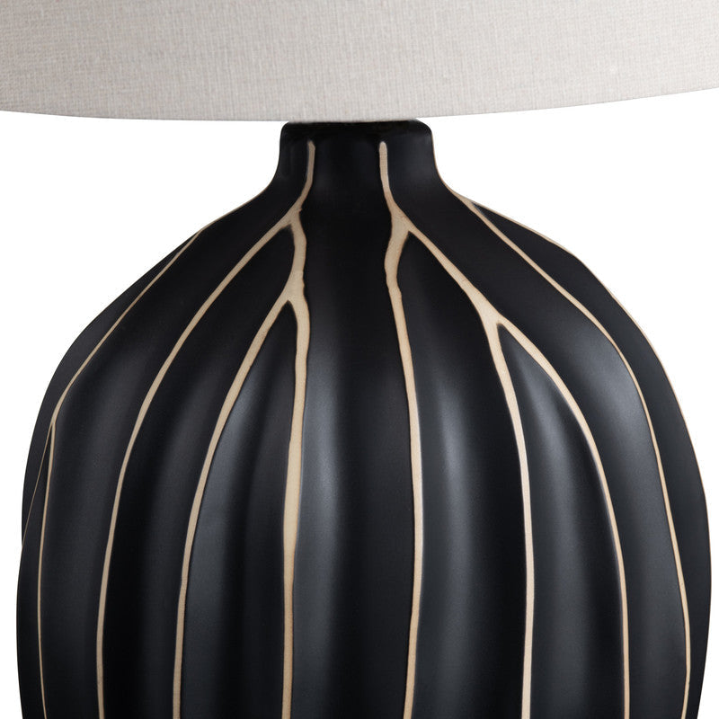Evans Black/Oatmeal Table Lamp by Crestview at Eve Furniture