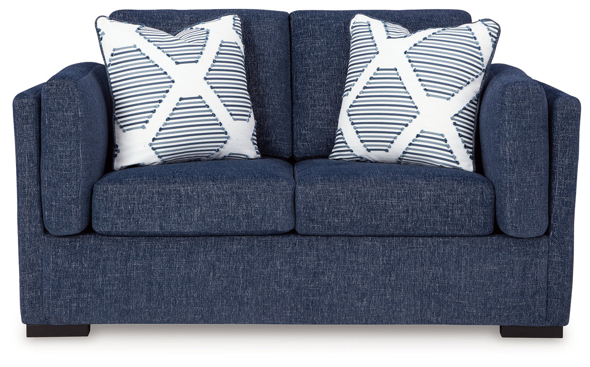 Evansley Navy Sofa and Loveseat by Ashley at Eve Furniture