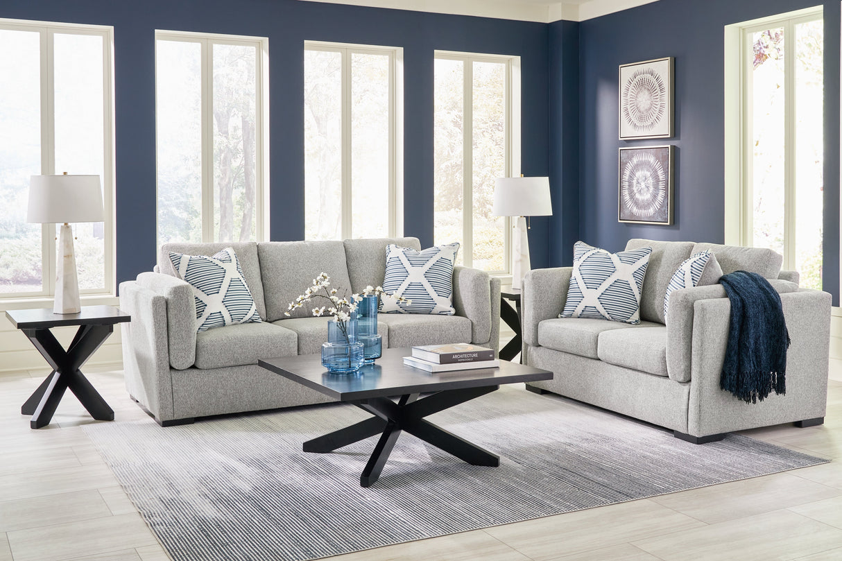 Evansley Pewter Sofa and Loveseat by Ashley at Eve Furniture