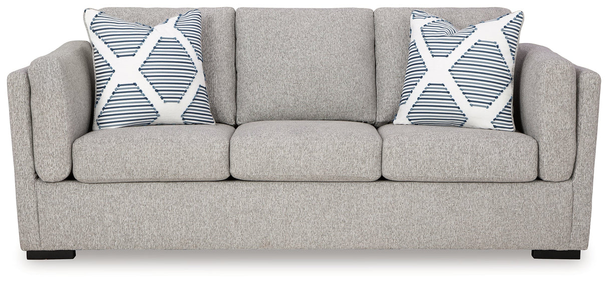 Evansley Sofa, Loveseat, Chair and Ottoman in Pewter by Ashley at Eve Furniture