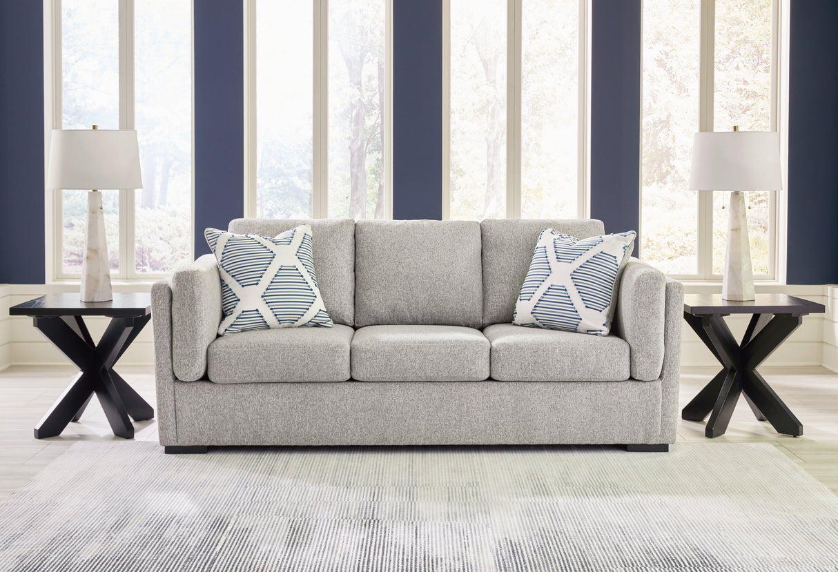 Evansley Sofa, Loveseat, Chair and Ottoman in Pewter by Ashley at Eve Furniture