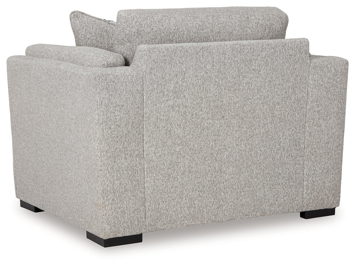 Evansley Sofa, Loveseat, Chair and Ottoman in Pewter by Ashley at Eve Furniture