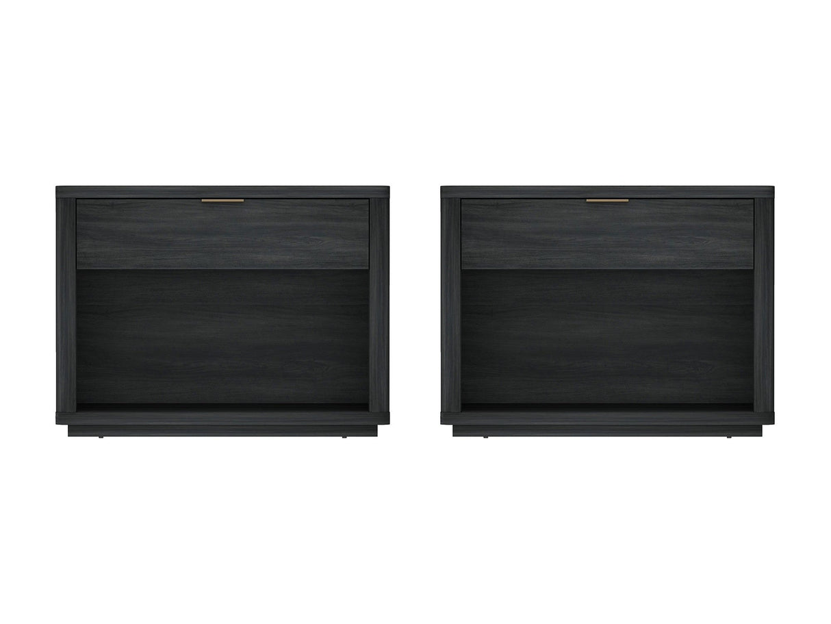 Evelyn 32" Nightstand 2.0 in Charcoal Grey (set of 2) by Manhattan Comfort at Eve Furniture
