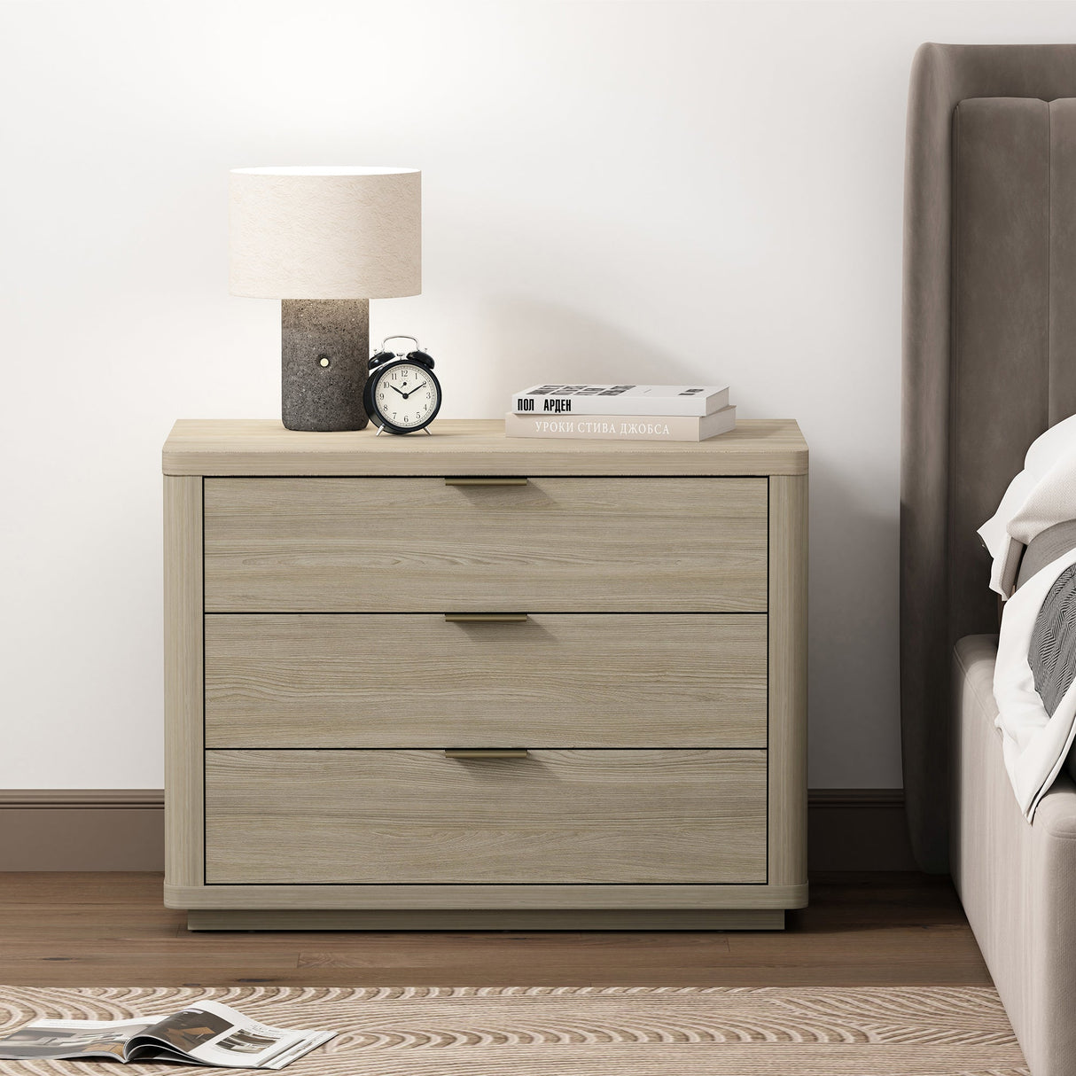 Evelyn 32" Nightstand 4.0 in Natural by Manhattan Comfort at Eve Furniture