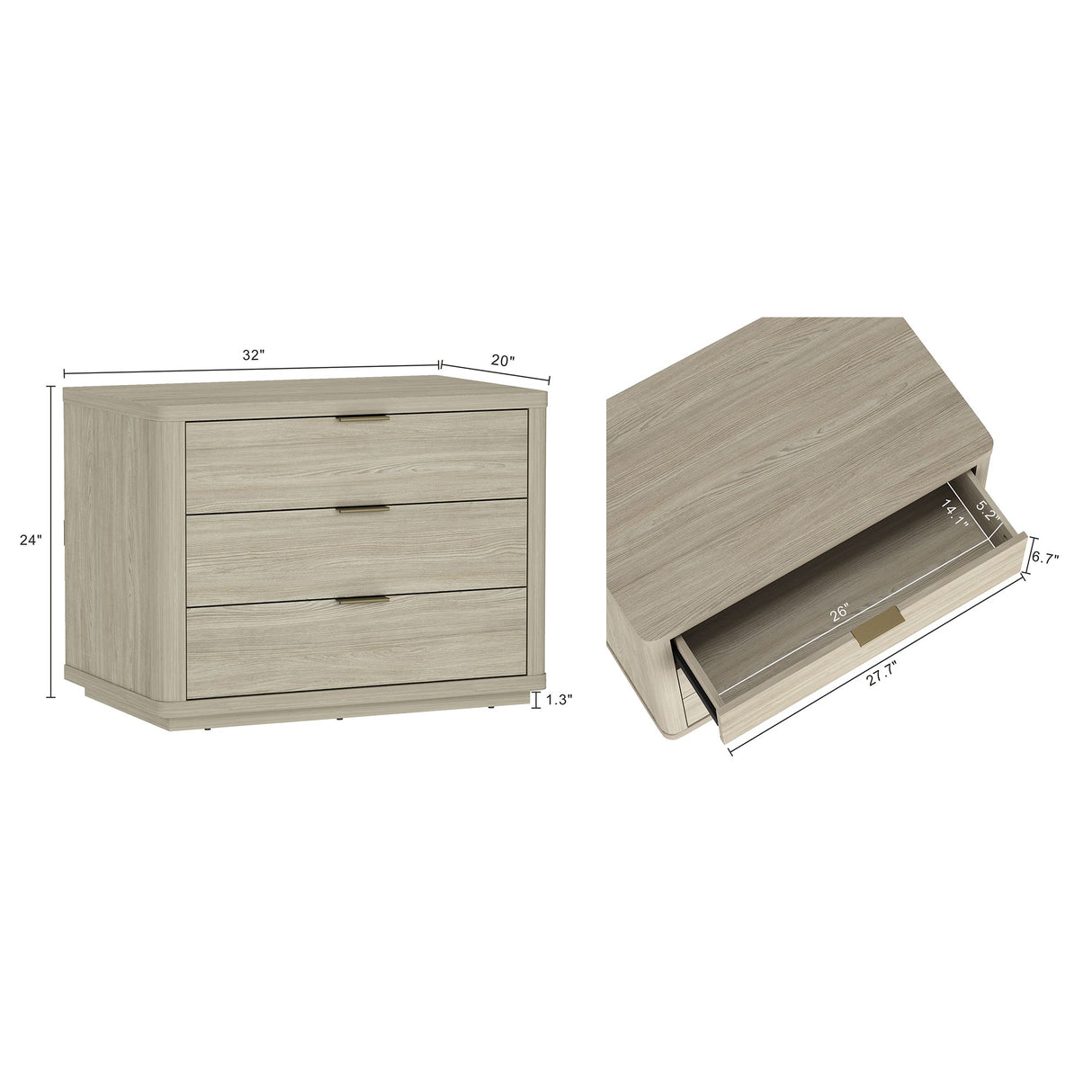 Evelyn 32" Nightstand 4.0 in Natural by Manhattan Comfort at Eve Furniture