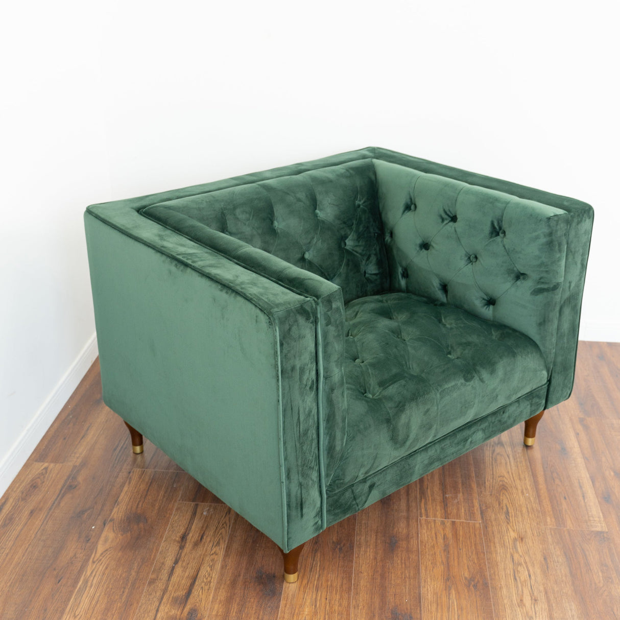 Evelyn Dark Green Velvet Lounge Chair by Ashcroft Furniture at Eve Furniture