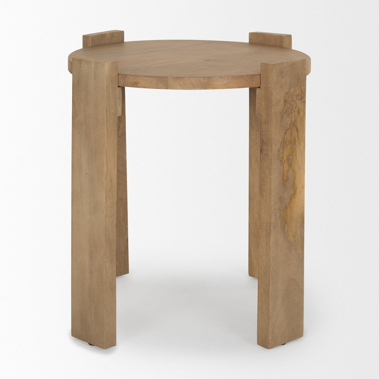 Evelyn Light Brown Round End/Side Table by Mercana at Eve Furniture