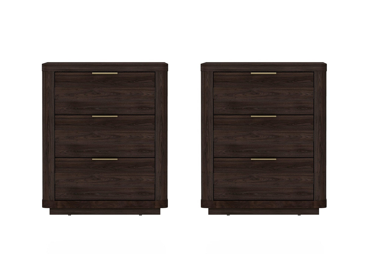 Evelyn Nightstand in Brown (set of 2) by Manhattan Comfort at Eve Furniture