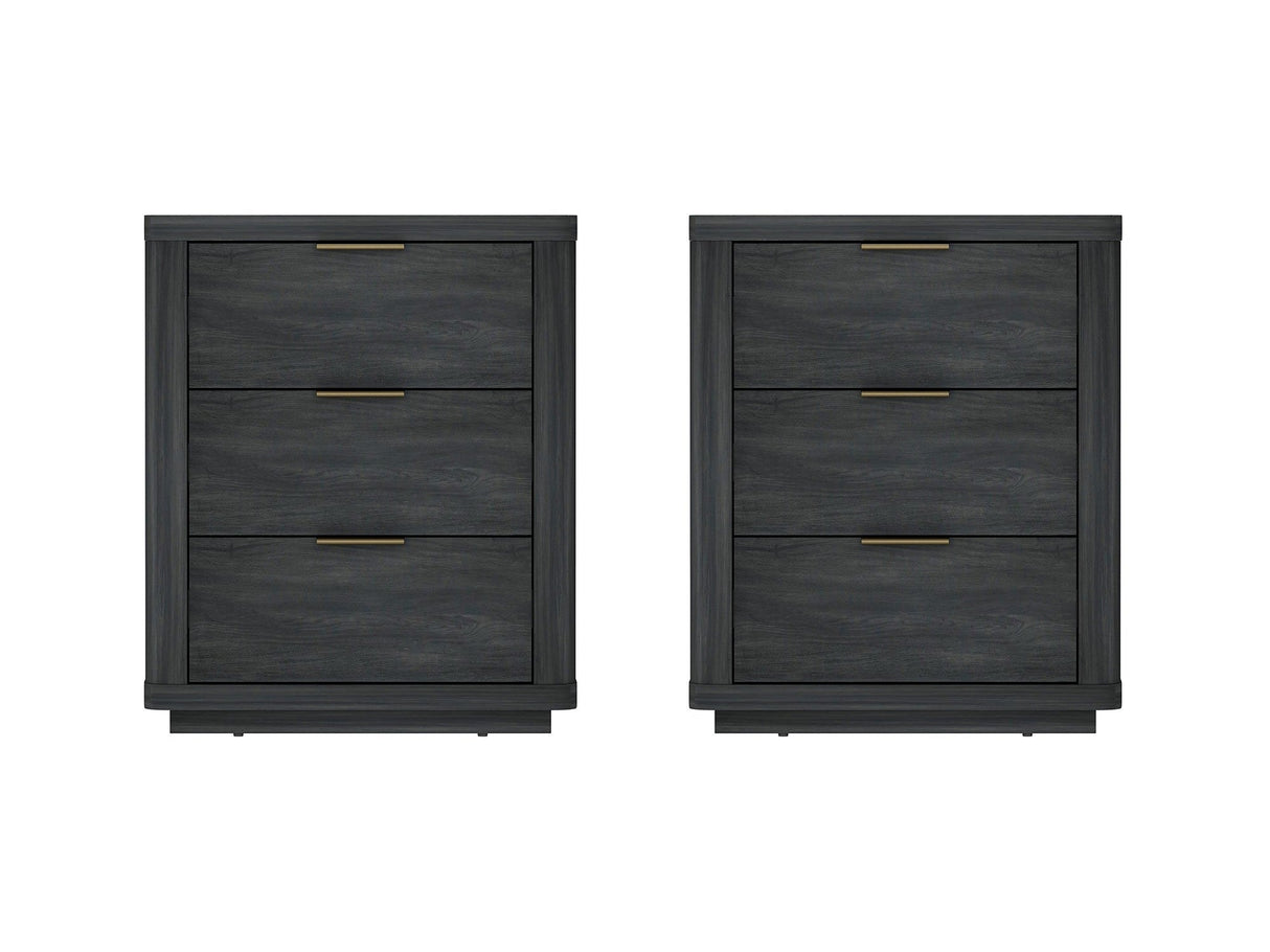 Evelyn Nightstand in Charcoal Grey (set of 2) by Manhattan Comfort at Eve Furniture
