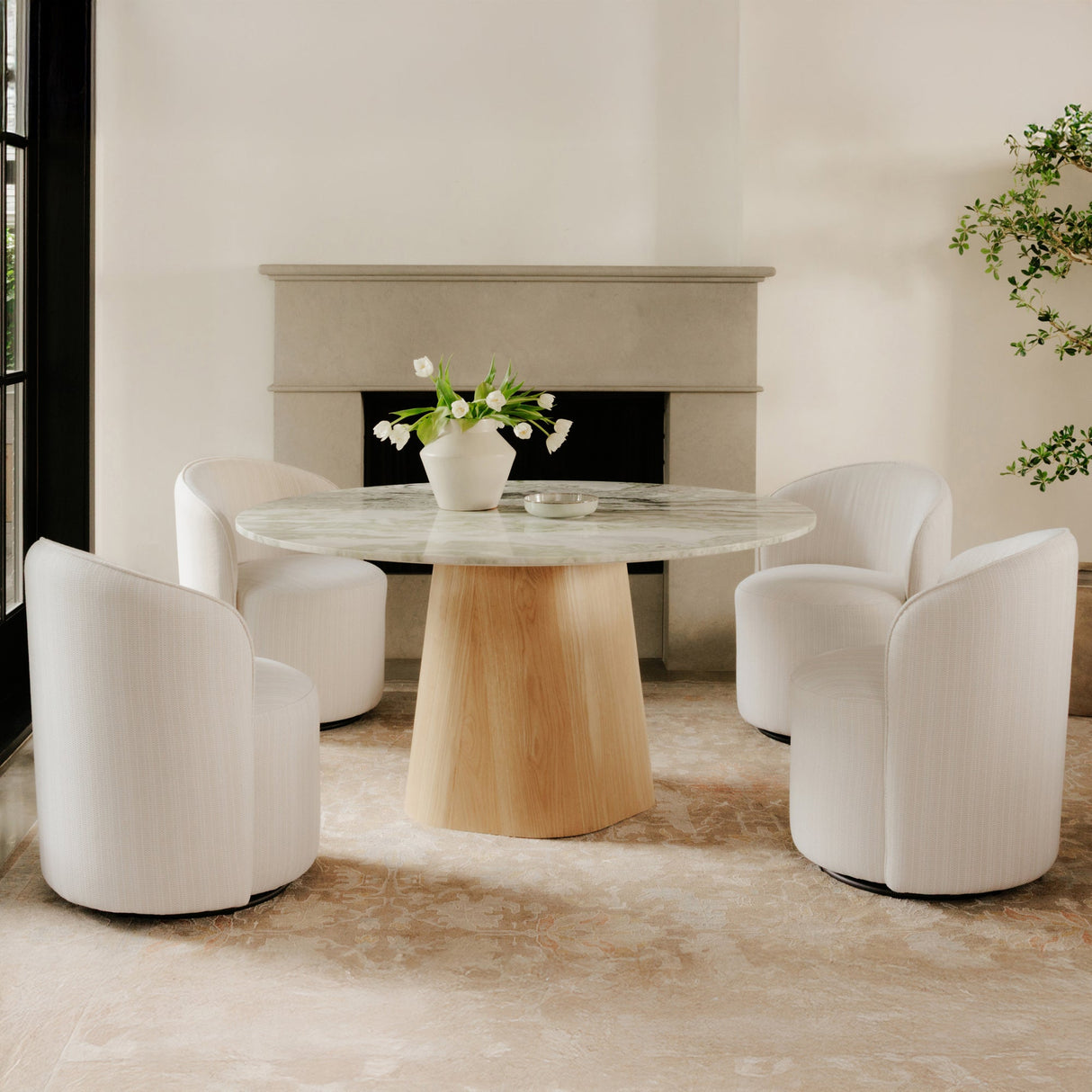 Evelyn Onyx Marble Dining Table by Moe's Home at Eve Furniture