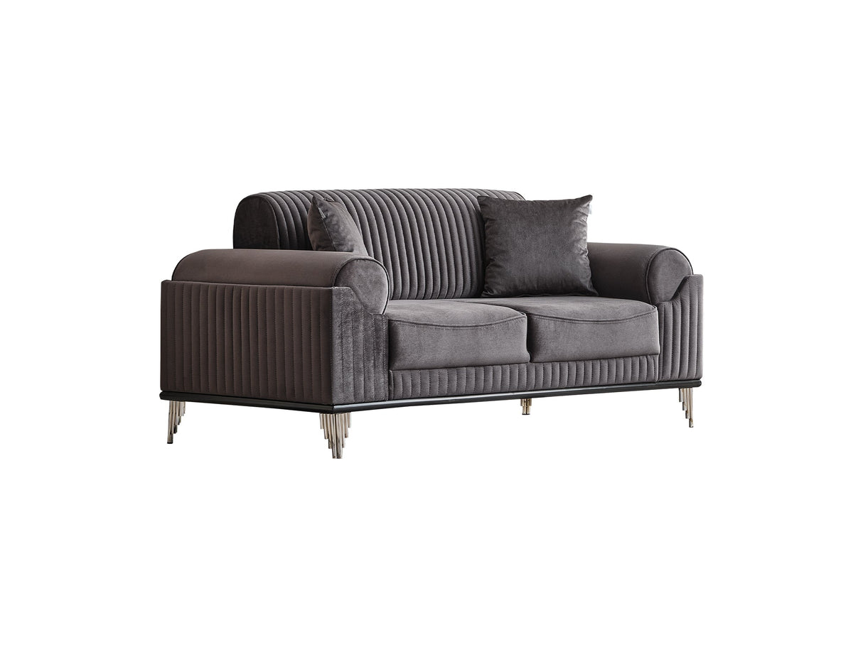 Everest 3-pieces (Sofa & Loveseat & Chair) Livingroom Set in Grey by Furnia at Eve Furniture